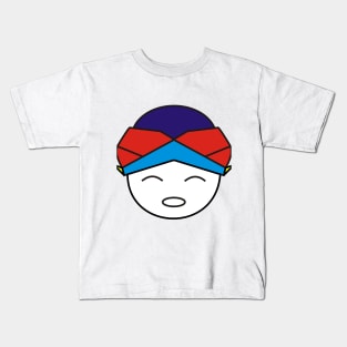 Smiling Red Blue Blangkon Boy Kids T-Shirt